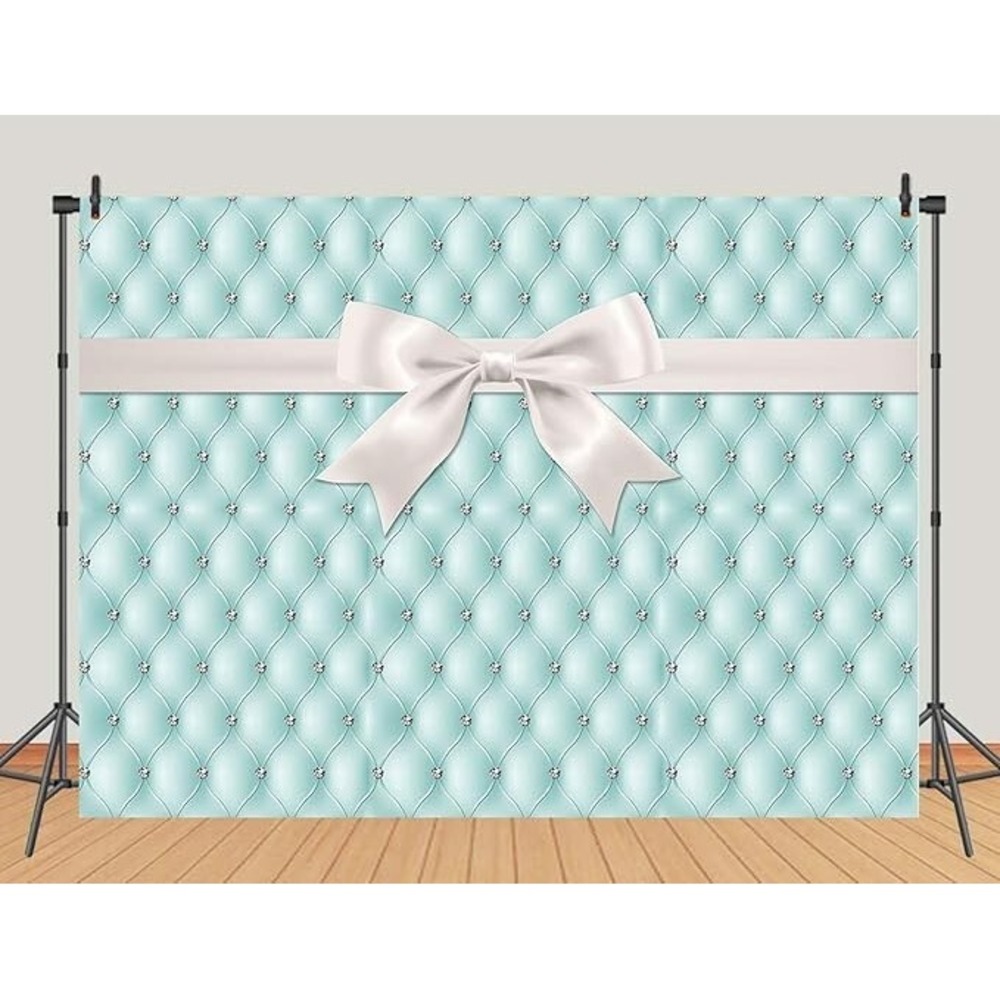 Diamonds Bowknot Blue Tufted Photography Backdrops Bow Princess 5' x 3'